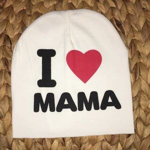 Infant/toddler “I love Mama” beanie